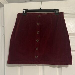 New with tags Maroon Corduroy Button-Front Skirt